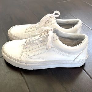 White Leather Vans